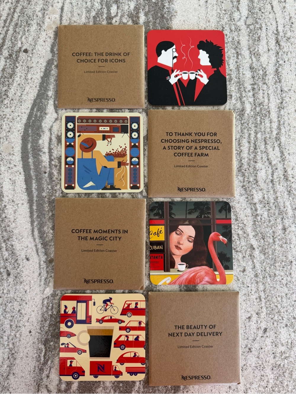 Nespresso coasters and stencil